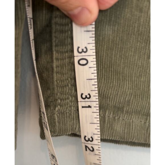 Free People pants women’s Sz 27 green corduroy Jenny High rise Skinny flare boho - Picture 8 of 8